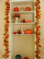 Anna's Whimsy 3 Pcs 21FT【Upgrade Length】 Thanks Garlands, Artificial Maple Garland, Hanging Vine Garland Artificial Autumn Vines for Home Wedding Fireplace Party Thanksgiving Decor