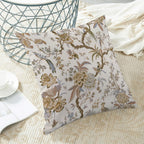 CXMEIFLY Spring Floral Birds Pillow Covers 20 x 20 Inch Set of 2 for Chinoiserie Flowers Decor Throw Pillows Brown and White Plant Outdoor Decorative Cushion Cases for Couch Bed Decorations