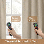 45 Inch Natural 100% Blackout Linen Curtains - Image 4