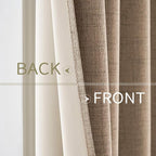 MIULEE Extra Wide 100% Blackout Linen Curtains 100x84 Copper Brown | Room - Image 6