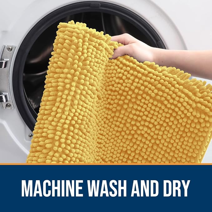 OLANLY Dog Door Mat for Muddy Paws 70x35, Super Absorbent Chenille Mud Mat | - Image 5