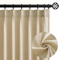 Topfinel Natural Linen Pinch Pleated Curtains 84 Inch Length 2 Panels by Topfinel
