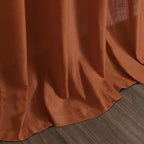 Rust Linen Curtains for Living Room 72 Inches Long Light Filtering Semi Sheer - Image 9