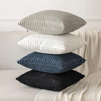 MIULEE Corduroy Decorative Throw Pillow Covers 16x16 Pure White Pack of 2 | - Image 7