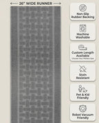 Runner Rug 29 ft, Extra Long Non-Slip Washable Rug, Rubber Backing, Rolled in - Image 5