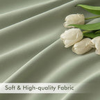 MIULEE Sage Green Back Tab Blackout Curtains 52x102 Inch Long 2 Panels Set | - Image 6