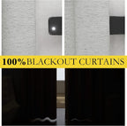 NICETOWN Grey Long Linen Full Shade Panels 108 inches Long 2 Panels, Thermal - Image 2