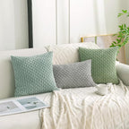 Set of 4 Sage Green Decorative Throw Pillow Covers 20x20 Inch Corduroy Pillow - Image 3