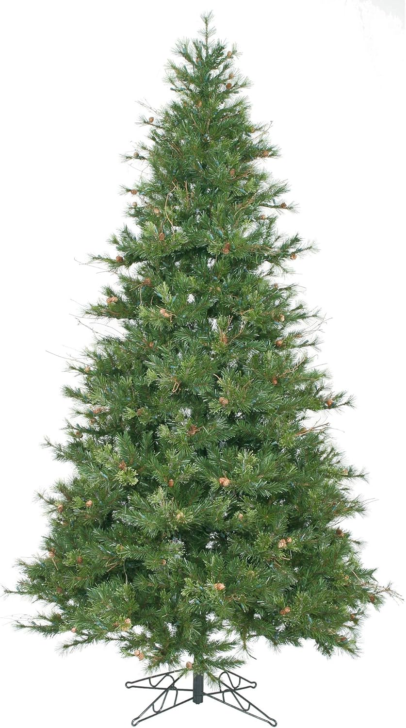 Vickerman 9' Mixed Country Pine Slim Artificial Christmas Tree, Unlit - Faux Christmas Tree - Seasonal Indoor Home Decor