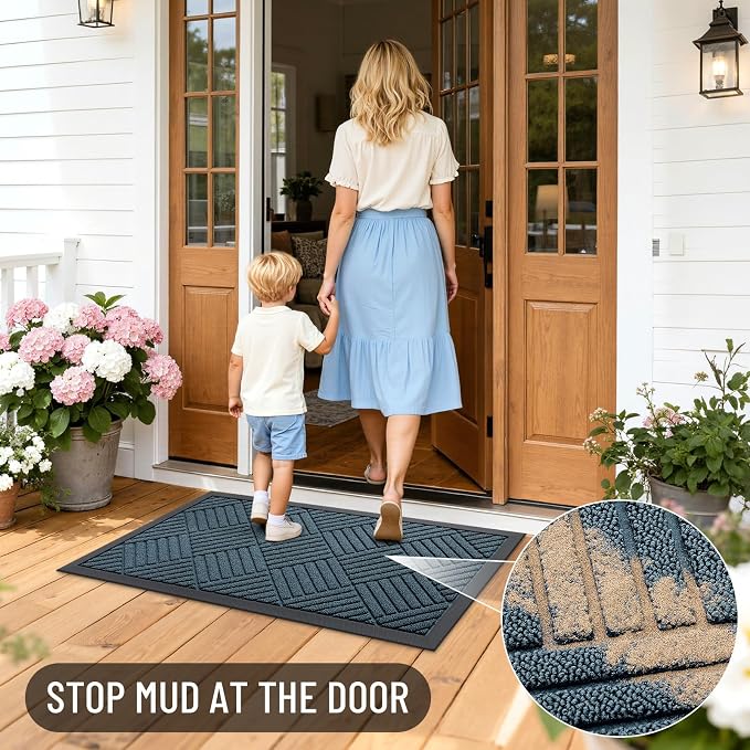 OLANLY Front Door Mat Outside Entrance 47x23, Waterproof Heavy-Duty Doormat | - Image 7