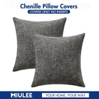 MIULEE Decorative Couch Throw Pillow Covers 16x16 Inch Dark Gray 2 Pack | - Image 7