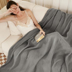 EMME Cotton Blanket Muslin Throw Blanket for Couch Breathable Gauze Blanket All Season Soft and Lightweight Muslin Blankets for Adults (Grey, 50"x70")