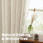 YoungsTex Linen Kitchen Window Curtains 48 Inch Length - Image 5
