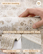 Runner Rug 2x10, Washable Rugs for Entryway Rug, Cream/Beige | Non Slip Kitchen - Image 7