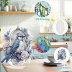 Diamond Painting Kits for Adults Beginners, 5D Full Drill Bird Crystal Art Desktop Ornament, DIY Single Sided Home Office Desk Decor, Creative Craft Gift Set with Tools