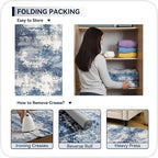 Blue Washable Rug 5x7 Area Rugs - Image 8