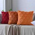 Set of 2 Soft Moroccan Throw Pillow Covers 16x16 Inch Plush Boho Decorative - Image 2
