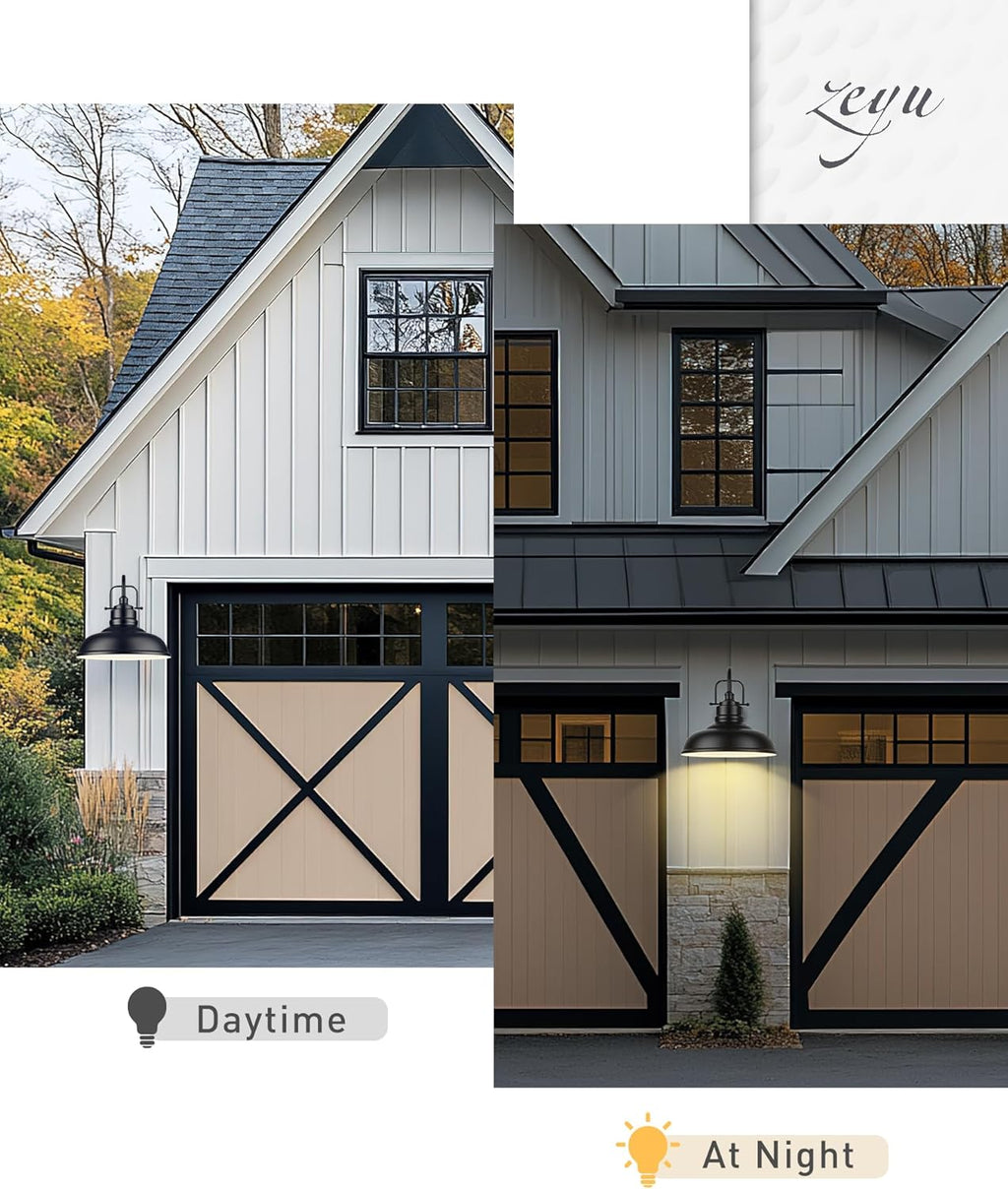zeyu 2 Pack Gooseneck Barn Lights, Exterior Wall Mount Light for Porch, 18 Inch Modern barn Lights, Matte Black Finish, 016-1BL-2 BK