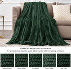 BEDELITE 3D Ribbed Emerald Green Fleece Twin Blanket - Image 6