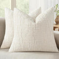 MIULEE Chenille Textured Euro Throw Pillow Covers Cream White 26x26 | Set of 2 by MIULEE