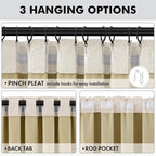 MIULEE 100% Blackout Linen Curtains 42 x 90 Inch Cream Beige 2 Panels | Thermal - Image 5