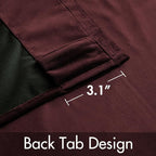 MIULEE Velvet Curtains 52x90 inches 2 Panels Ruby Wine Blackout Curtains | - Image 3