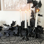 CQURE 7 Pack Black Fall Leaf Garland, Total 41.3Ft Halloween Garland Hanging Vines Artificial Fall Maple Leaves Thanksgiving Decor for Home Wedding Fireplace Christmas