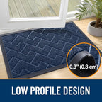 OLANLY Front Door Mat Outside 47x17, All-Season Absorbent Rubber Doormat | Blue - Image 4
