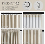 Topfinel 95 Inch Curtains Linen Blackout Curtains 2 Panel Set 100% Blackout - Image 5