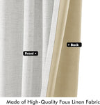MIULEE 100% Blackout Linen Curtains 42 x 90 Inch Heathered White 2 Panels | - Image 6