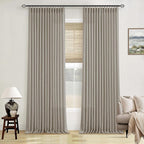 Pinch Pleated Linen Curtains 98 Inches Long by Twodrapes