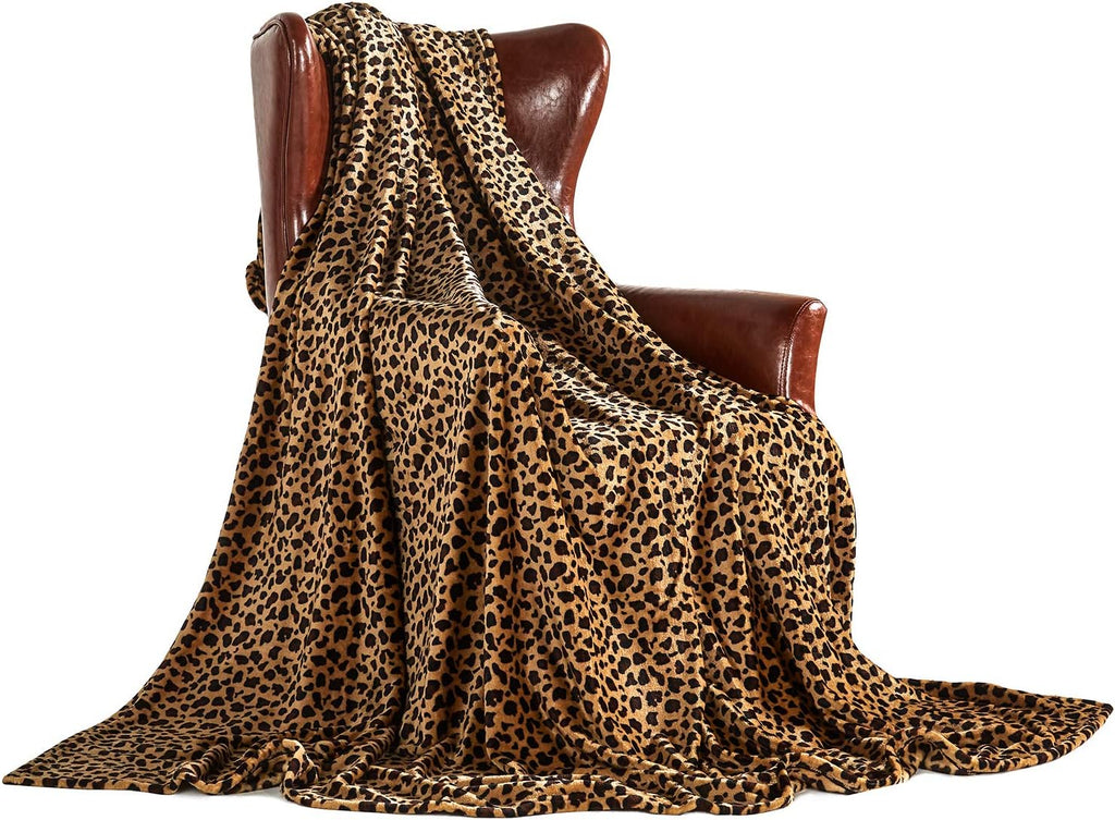 MERRYLIFE Leopard Throw Blanket Decorative Fleece Throw | Ultra-Plush Colorful Oversized | Couch Blanket Travel Lap | King Size(90" 102", Cheetah)