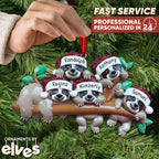 3D Sloth Family of 5 Christmas Ornament 2025 Personalized Family Christmas Ornaments 2025 | Holiday Hangout Sloths Personalized Tree Ornaments Customizable Gifts Tree Hanging Sloth of Five Ornament