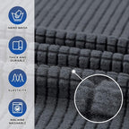 Stretch Chair Sofa Slipcover, Single Couch Cover, Charcoal | 1-Piece Washable - Image 3