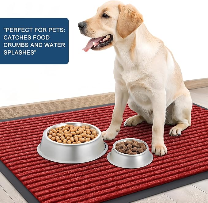 OLANLY Front Door Mat 35x23, Waterproof Heavy-Duty Indoor Outdoor Doormat | Red - Image 6
