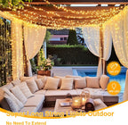 JMEXSUSS 800 LED Christmas Lights Outdoor Indoor String Lights with 8 Modes Warm White Plug in for Patio Garden Tree Wedding Party Yard Spring Decoration