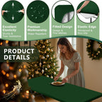Fitted Tablecloth for 6 Foot Rectangle Tables-6 Pack Hunter Green Elastic Outdoor Picnic Table Cover-Spandex Stretch Folding Table Cloths 6 ft for Camping Dining Patio Kitchen Banquet Party