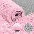 8x10 Fluffy Shag Area Rugs for Living Room Bedroom: Soft Carpet Light Pink | - Image 6