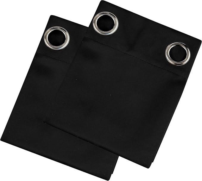 Black Thermal Blackout Curtains/38 x 84 Inch/Set of 2 Panels Room Darkening - Image 9