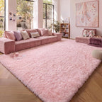 Pink Area Rugs for Living Room Girls Bedroom, 5x8 Fluffy Bedside Throw Rug - Image 2