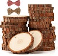 SENMUT Unfinished Wood Slices 30pcs 2.8"-3.0" Wood Circles for Crafts, Predrilled Natural Wood Rounds, Wooden Discs Perfect for DIY, Artistic Creations & Christmas Wood Ornaments for Crafts