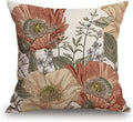 TSSOHU Vintage Flowers Pillow Cover Rustic Cotton Linen Decorative Square Throw Pillow Cover 18x18 Inch for Sofa Couch Decoration