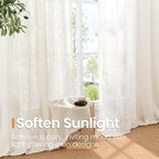 BGment 90 Inches Long Curtains Linen Semi Sheer, Light Filtering Window - Image 5