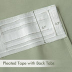MIULEE Sage Green Back Tab Blackout Curtains 52x72 Inches Long 2 Panels Set | - Image 4