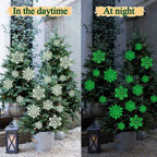 Christmas Snowflake Ornament Glow in The Dark Decorations- 36Pcs Luminous Plastic Snowflake Ornaments for Christmas Tree Decorations Winter Wonderland Bedroom Home Frozen Party Supplies
