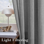 H.VERSAILTEX Linen Semi Sheer Curtains 63 Pair Set Linen Textured Sheer - Image 5