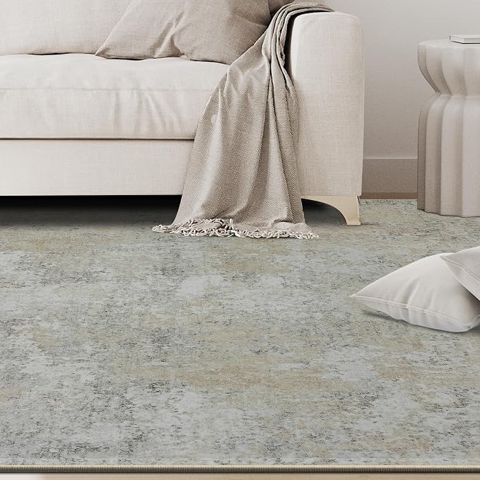 4x6 Area Rugs for Living Room Washable Bedroom Dining Room Beige Grey | Modern - Image 9
