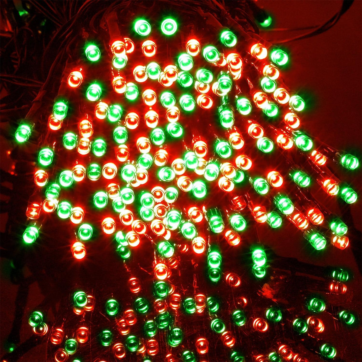 HOME LIGHTING 66ft Christmas Decorative Mini Lights, 200 LED Green Wire Fairy Starry String Lights Plug in, 8 Lighting Modes, for Indoor Outdoor Xmas Tree Wedding Party Decoration (Red & Green)
