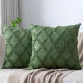 Set of 2 Soft Moroccan Throw Pillow Covers 24x24 Inch Plush Boho Decorative by Cozoomy