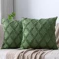 Set of 2 Soft Moroccan Throw Pillow Covers 20x20 Inch Plush Boho Decorative by Cozoomy